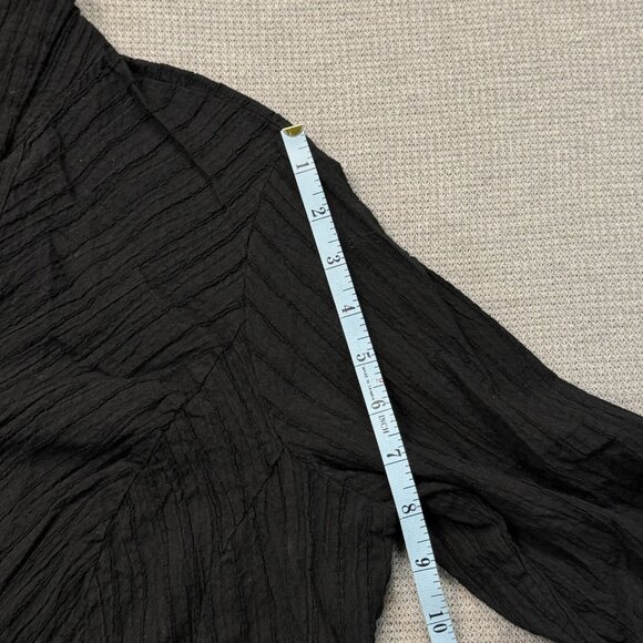 Faded Glory Womens Black Pearl Snap Blouse 3/4 Sleeve Stretch Plus Size 16W - Picture 12 of 13